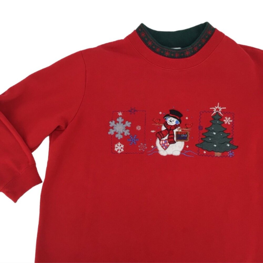 Vintage Sarah Bentley Christmas Holiday Crewneck Pullover Sweater Size 2X - Picture 2 of 13